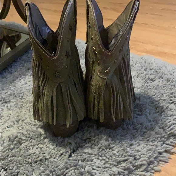 Used Very Volatile Green Leather Bootie Sz 10 - Picture 6 of 13